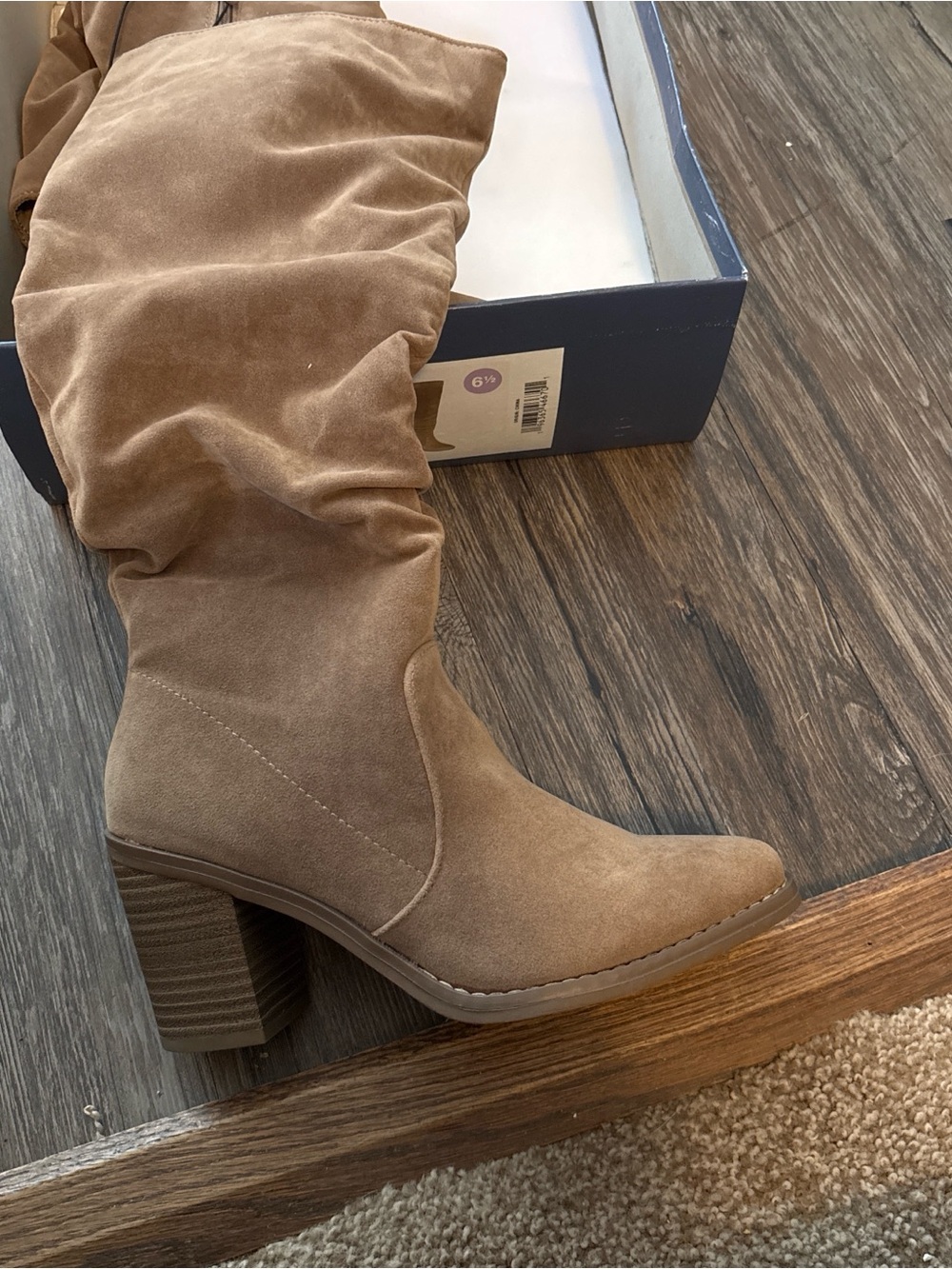 Target Women's Taupe Over-the-Knee Slouch Block Heel Boots